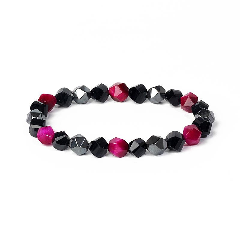 Facted Obsidian Hematite Tiger Eye Bracelets for Magnetic Health Protection Soul Jewelry Nature Stone Beads Bracelet Men Pulsera