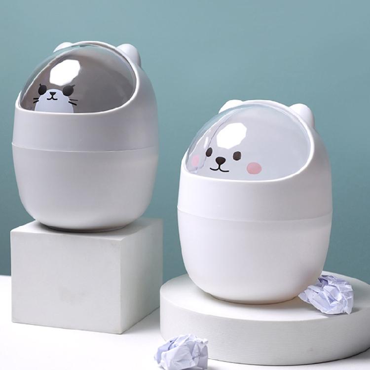 Plastic Desktop Trash Bin Children Students Multifunctional Pen Holder