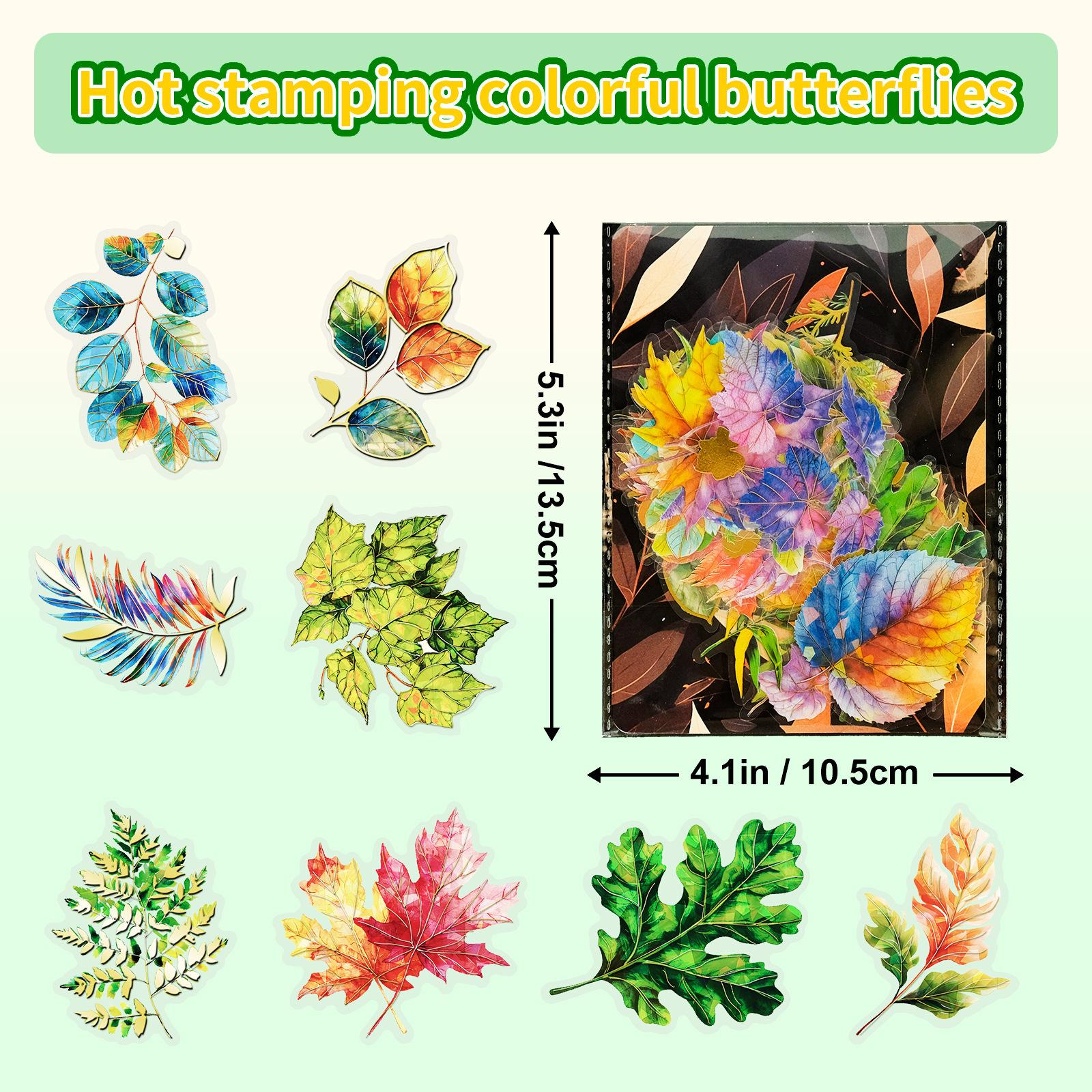 

30 листов листьев питомца трехмерные бронзовые лазерные наклейки Ins ветер листья растений ручная палатка украшение Guka водонепроницаемые