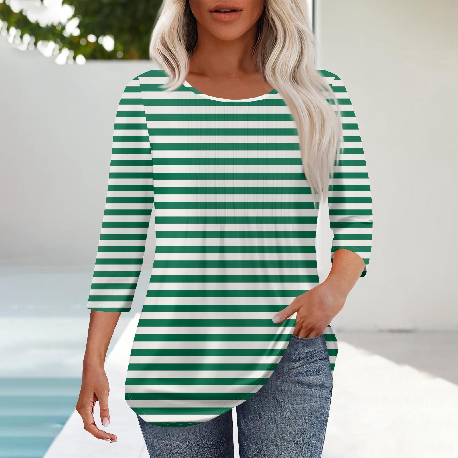 

Женская мода повседневный цветочный принт плиссированный круглый вырез повседневный рукав три четверти весна и лето топ XL