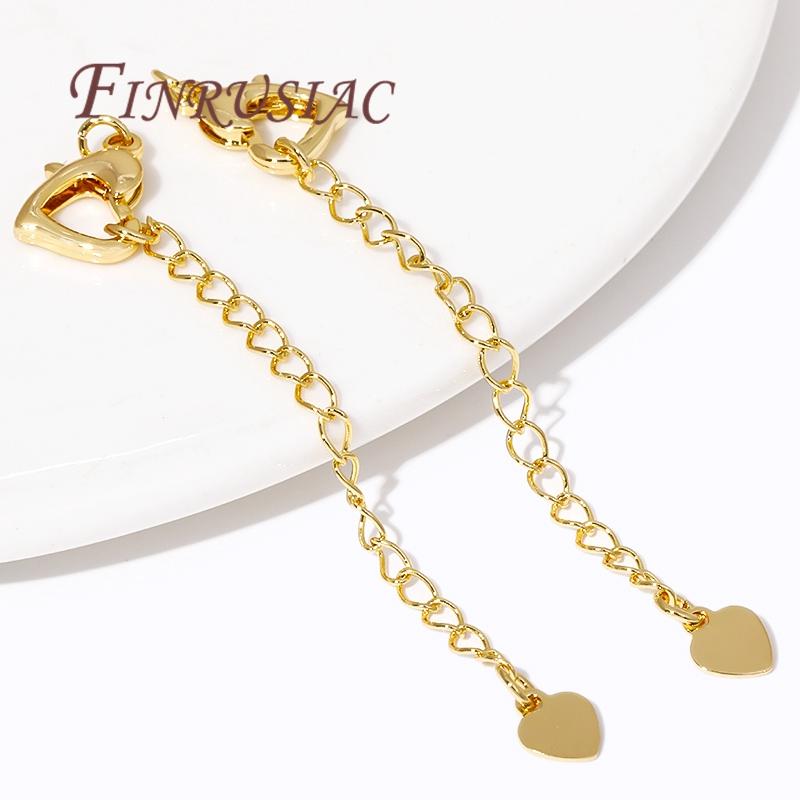 2/4/6Pcs/Lot 18K Gold Plated Extension Extended Tail Chains Lobster Clasps Connectors For DIY Jewelry Making Supplies