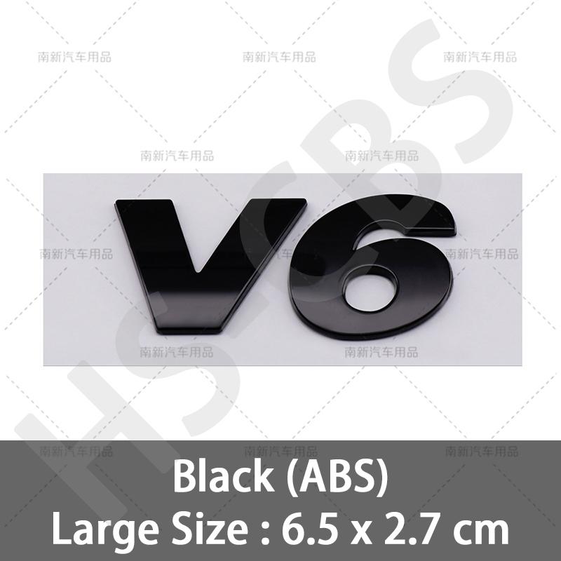 ABS V6 V8 Automobile Displacement Logo For VW Volkswagen Car Styling Rear Trunk Stickers Emblem Tailgate Decal Car Accessories