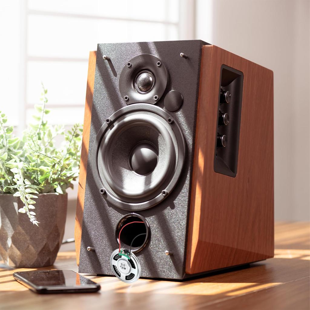 Uxcell 4 Stück 8 Ohm Kleiner Lautsprecher Metallgehäuse Rund Interner Mikro-Magnet-Lautsprecher Mini-Lautsprecher für DVD EVD Multimedia Mobil Tragbar Werbung