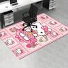 Office Rug Hello Kitty, Pink Anti-Slip Rug, Machine Washable for Living Room, Bedroom, Office, Multiple Sizes, Bedroom Mat, Decorative Mat, Durable Ma