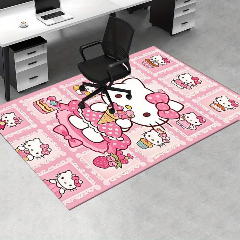 Office Rug Hello Kitty, Pink Anti-Slip Rug, Machine Washable for Living Room, Bedroom, Office, Multiple Sizes, Bedroom Mat, Decorative Mat, Durable Ma