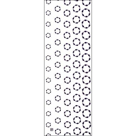 Somen Anbo Tenugui Nasuwa White 100% Cotton, Tokuoka Fabric, Made in Japan, 35cm x 100cm, Auspicious Summer Vegetable, Ring Design for Success,