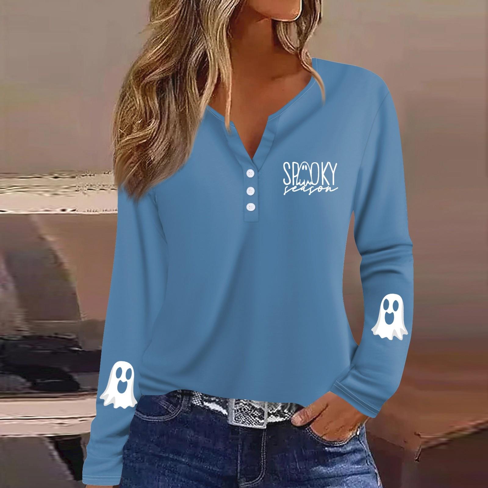 

Women s T Shirt Tee Button Floral Print Long Sleeve Daily Weekend Fashion Basic V-Neck Regular Top S