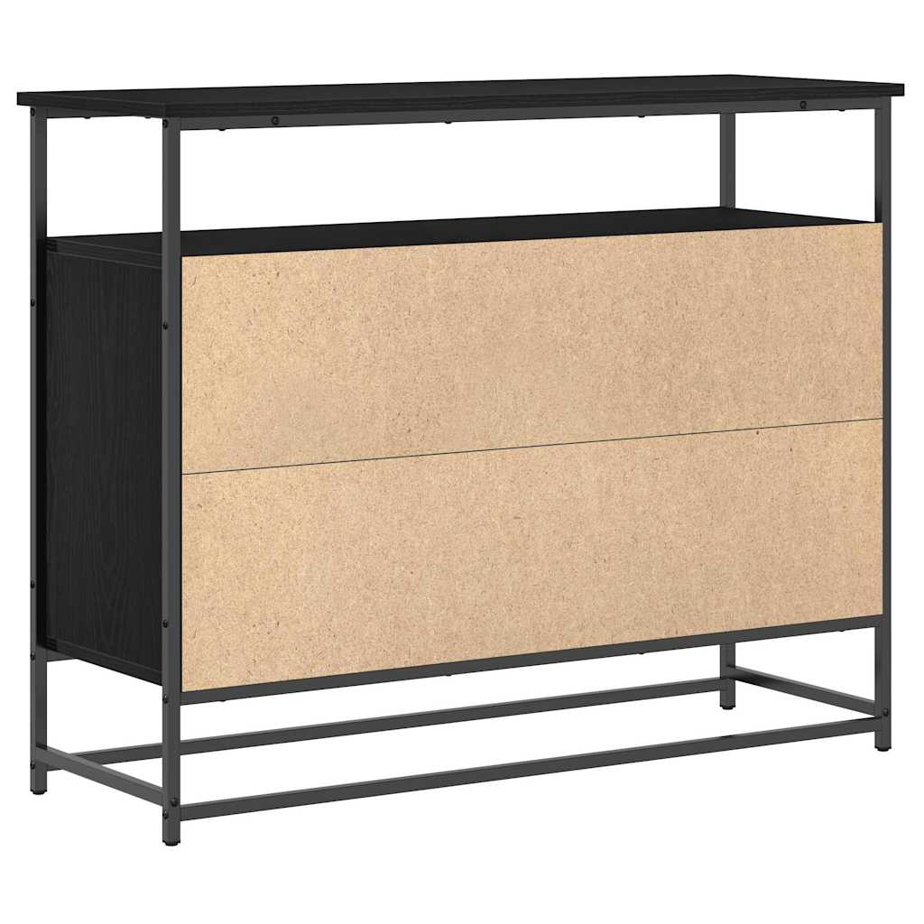 Sideboard in Black Oak Look 100 x 35 x 80 cm Engineered Wood