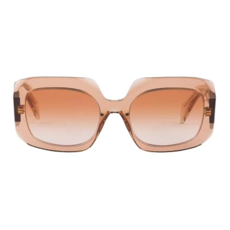 Prada Brand Logo - Square Sunglasses Women's Light Brown