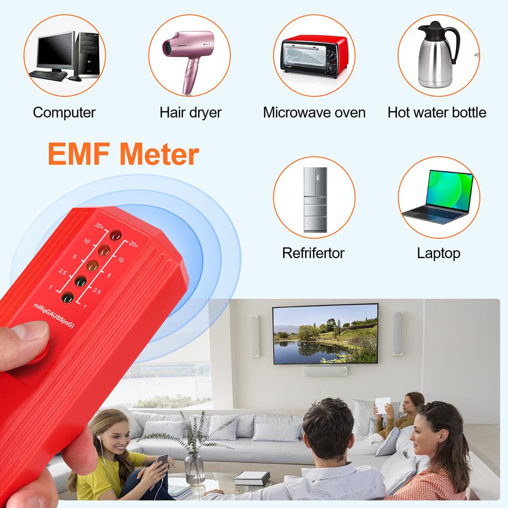 Misuratore EMF portatile Rilevatore di radiazioni elettromagnetiche portatile Laboratorio domestico Ospedale