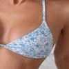 2025 European & American Floral Lace-Up Triangle Bikini Top