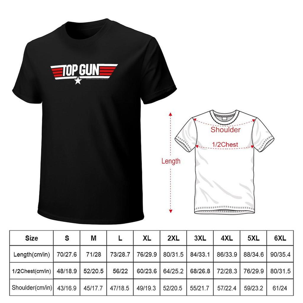 Top Gun Classic Stars & Stripes Retro Movie Logo T-Shirt Sweat Luxury Man Man Clothes for a Boy T Shirts for Men Pack