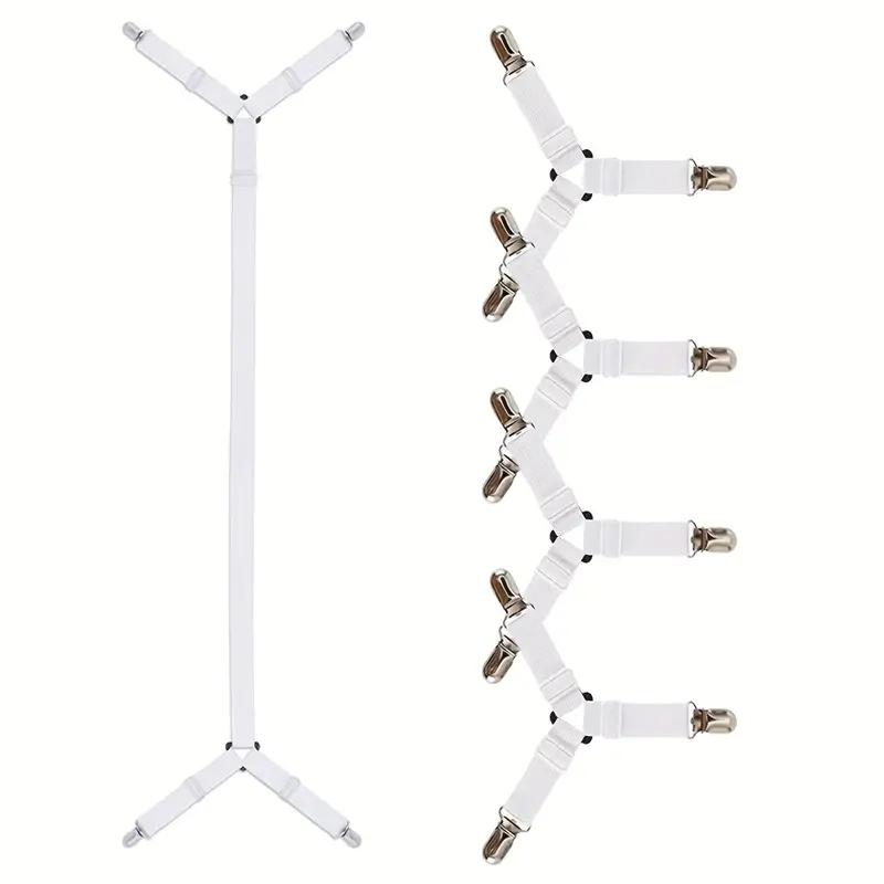 4Pc/Set 4 Clips Adjustable Elastic Bed Sheet Holder Mattress Clip Fasteners Cover Blankets Non-Slip Fixing Strap Grippers