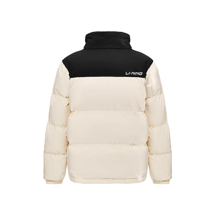 Li Ning Hot Pot Down Jacket Series Warm Windproof Lock Temperature Outdoor Stand Collar Zipper Short Down Jacket Unisex Jacket Off-White AYMU609-6