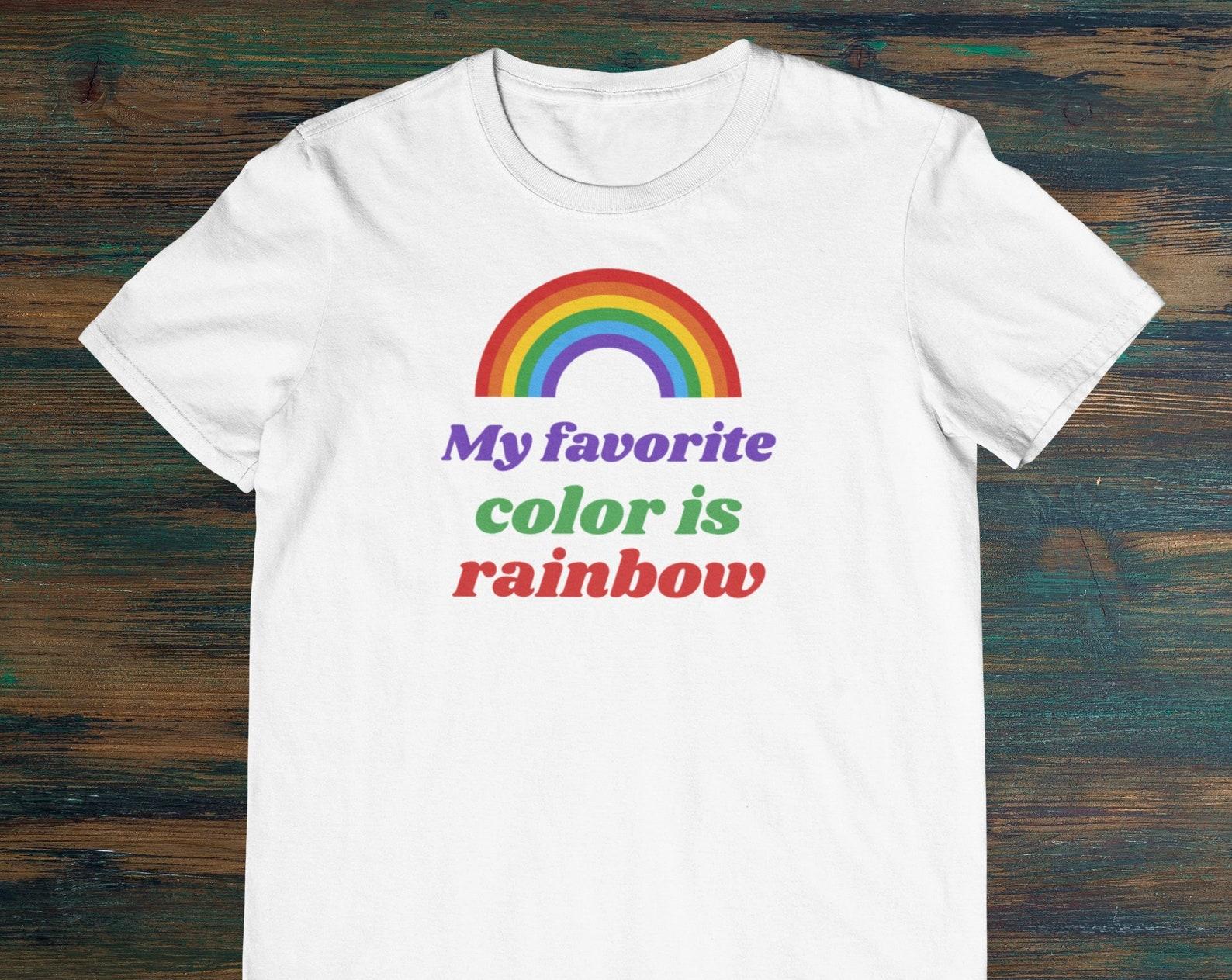 My Favourite Colour Is Rainbow Women s Men s Unisex Cotton Tee Unique Print T-Shirt L
