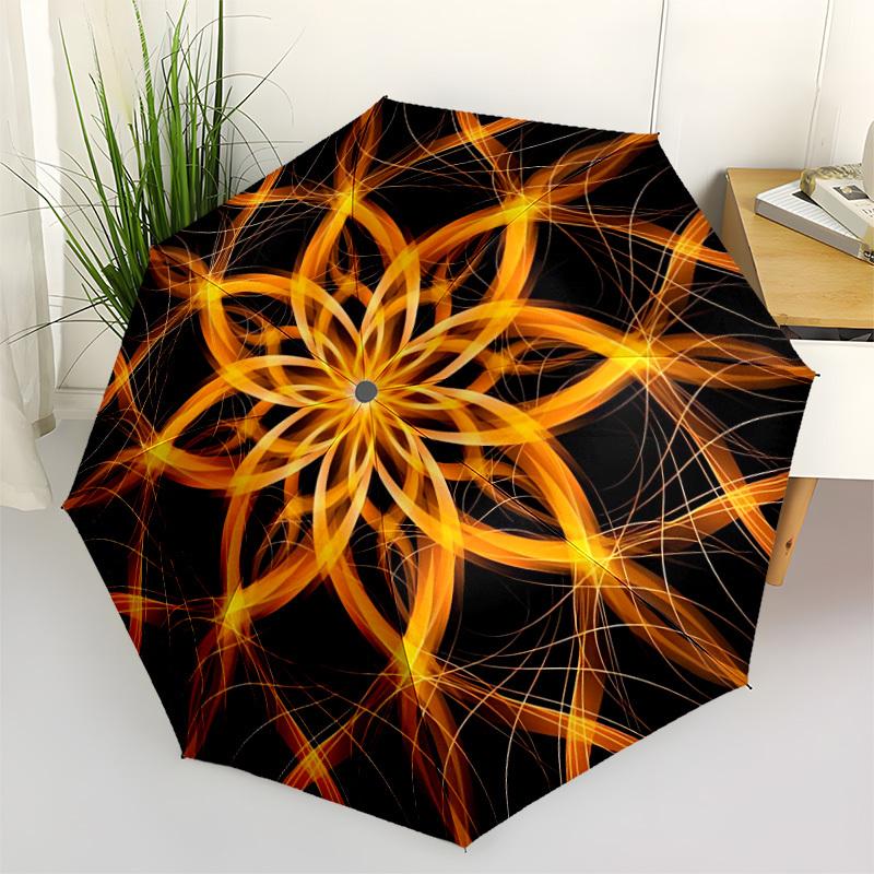 

1pc Flower Mandala Automatic Folding Umbrella. casual outdoor accessory, for all seasons yy250924064