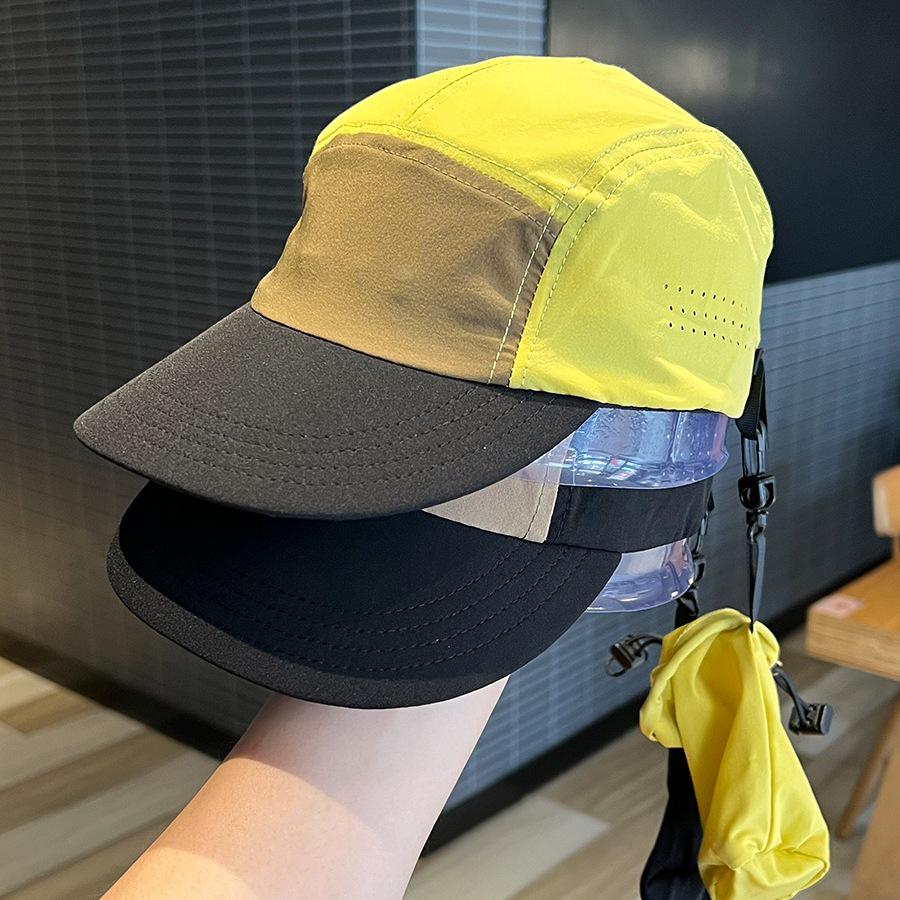 

Quick-Dry Packable Sport Baseball Cap - Unisex Lightweight Foldable Hat with Short Brim & Color Block Design Adjustable (54-59cm) лимонно-жовтий колір