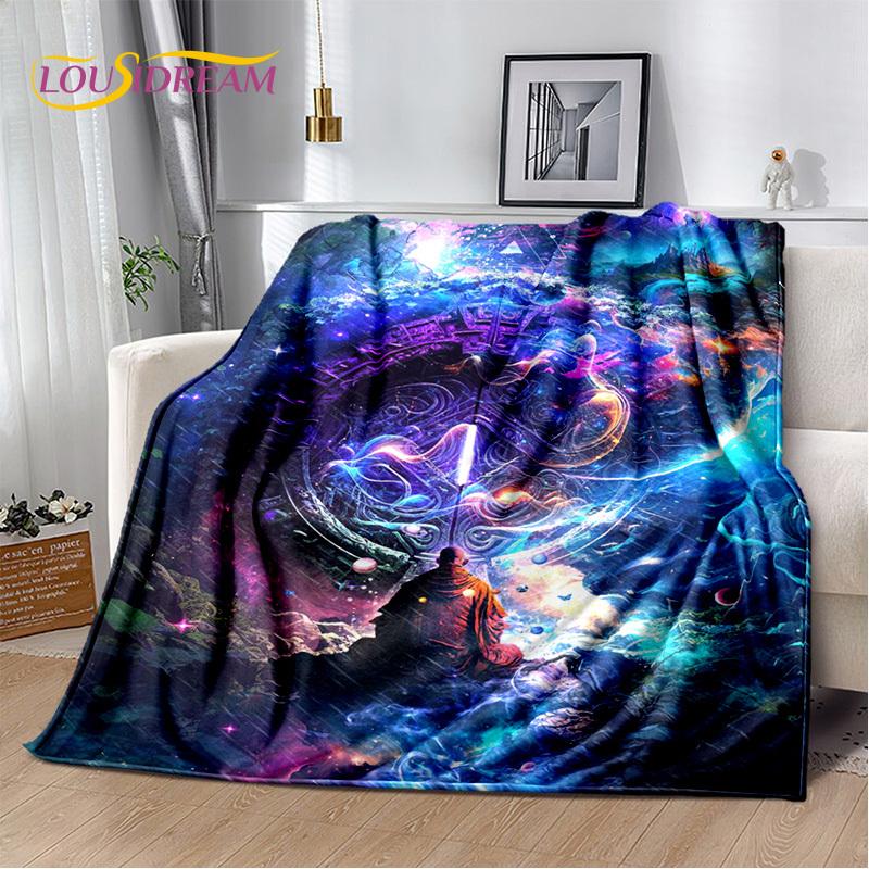 3D Yoga Zen Naturalize Meditation Rainbow 7 Chakra Blanket,Flannel Throw Blanket for Home Bedroom Bed Sofa Picnic Office Hiking