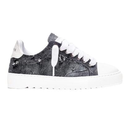Sportliche Rutschfeste Paar Denim Zerrissene Plateau High Street Herrenschuhe