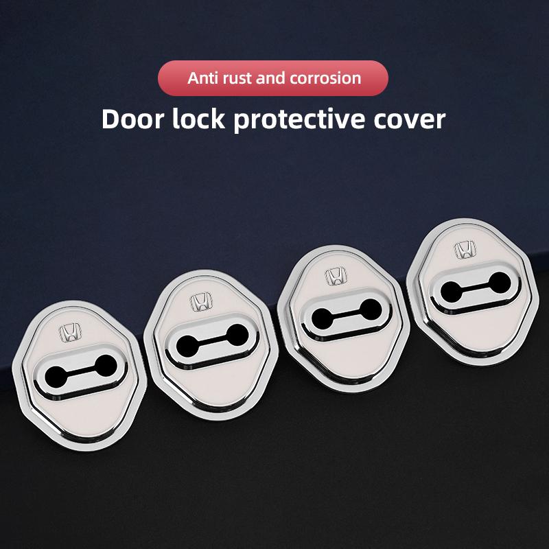 RJVK8 4Pcs TPU Door Lock Buckle Protective Cover Car Accessory For Honda Civic FIT CRV Accord Jazz HRV Prelude Insight Odyssey CRZ 5th