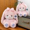 Plush Bunny Cute With Bow Pp Cotton Filling Smooth Short Velvet For Gift Kids
