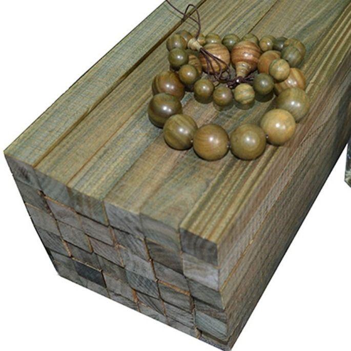 30x2.2x2.2cm Rosewood Buddha Beads Blanks Small Leaf Red Sandalwood Golden Star Square Wood Rods for Couple Bracelet Making