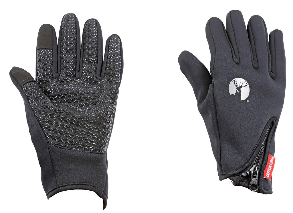 Captain Stag Vindtett og Våtdrakt Slim Smarttelefonstørrelse (KAPTEIN STAG) Hansker, Kuldebestandige, Stoff, Passform, Kompatible, Unisex, L, Svart, UX-1140