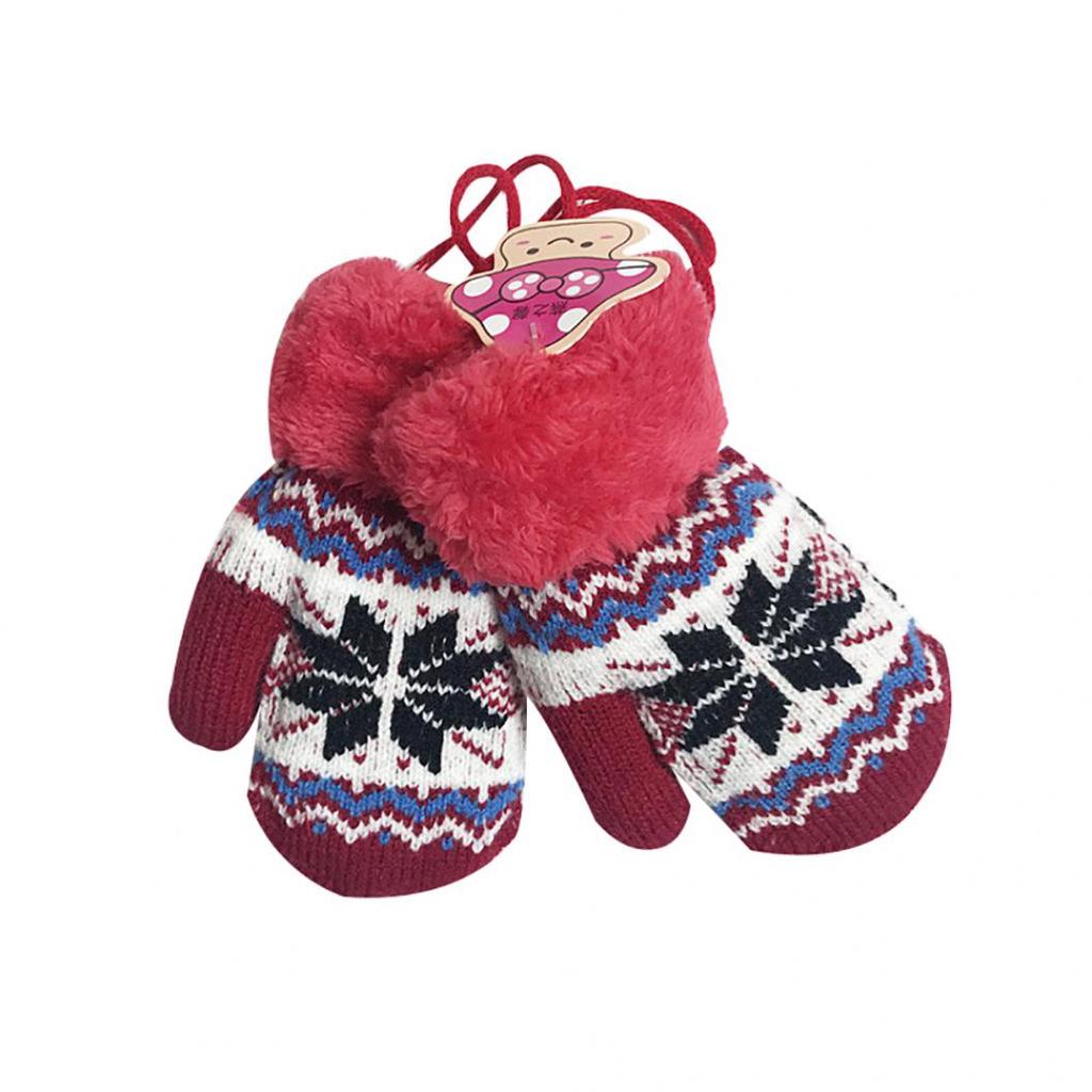 Móda Zimní děti Kluci Dívčí Rukavice Pletení Teplé Měkké Tlusté Roztomilé Dětské Rukavice