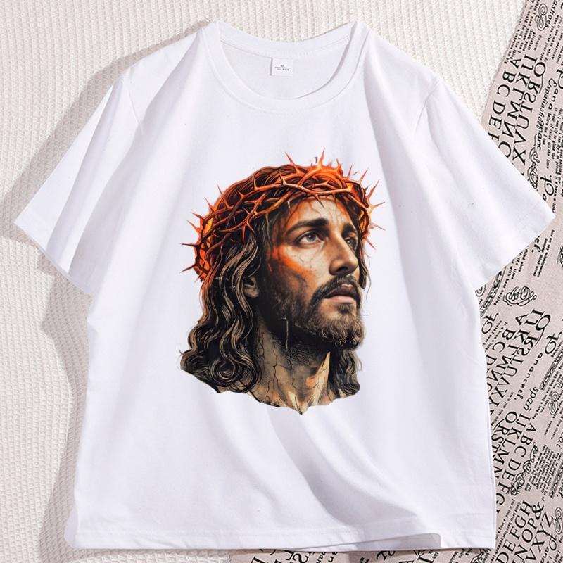 Jesus Vintage 90s Graphic T Shirt Jesus Easter Christian Easter Tshirt Retro Cotton Short Sleeve Round Neck Unisex Clothing