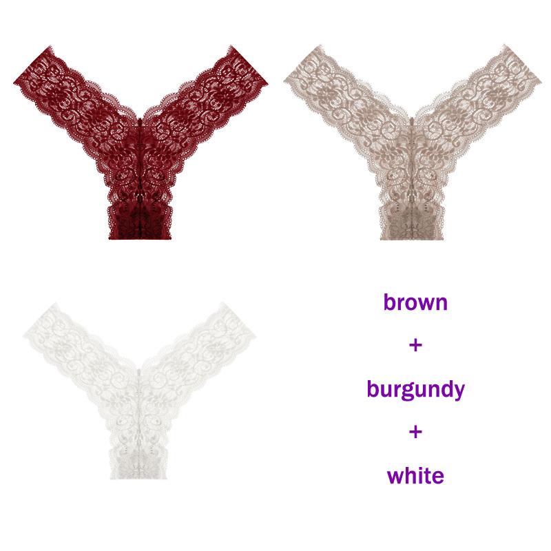 CINOON 3 Teile/los frauen höschen Transparent Low-Taille Unterhose Aushöhlen Tanga Weibliche Nahtlose G-String Sexy Unterwäsche Spitze Dessous panty
