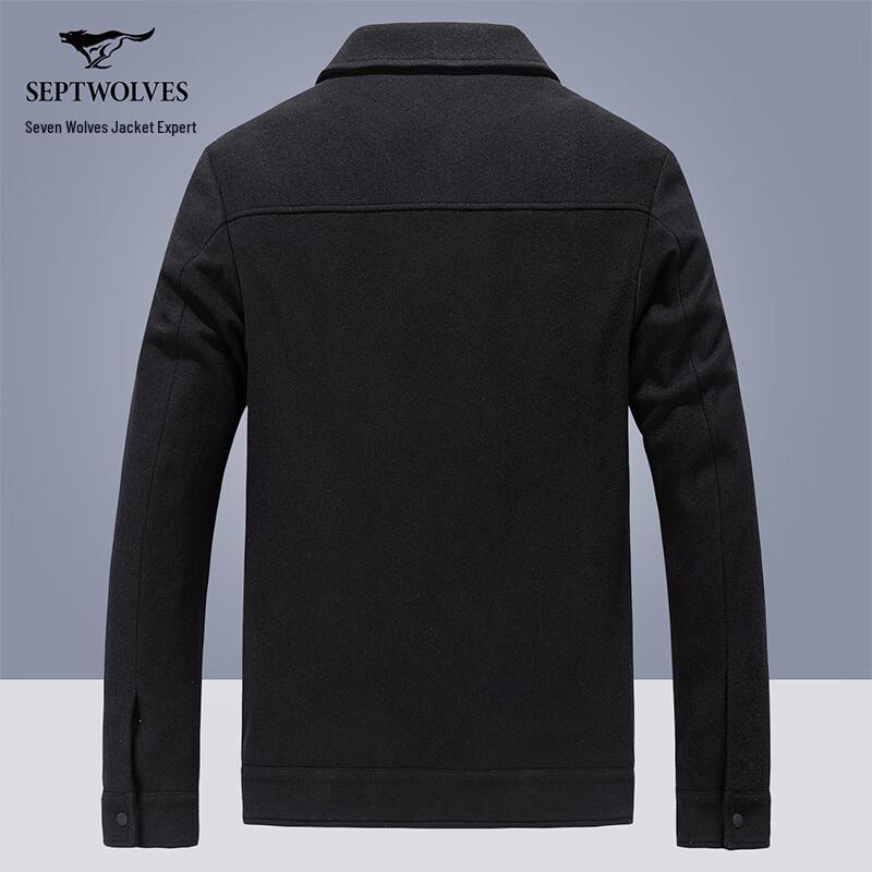 SEPTWOLVES Men's Wool Blend Lapel Jacket
