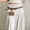 Pu Leather Womens Fashion Belt With Gold Pin Buckle For Dress And Casual Wear