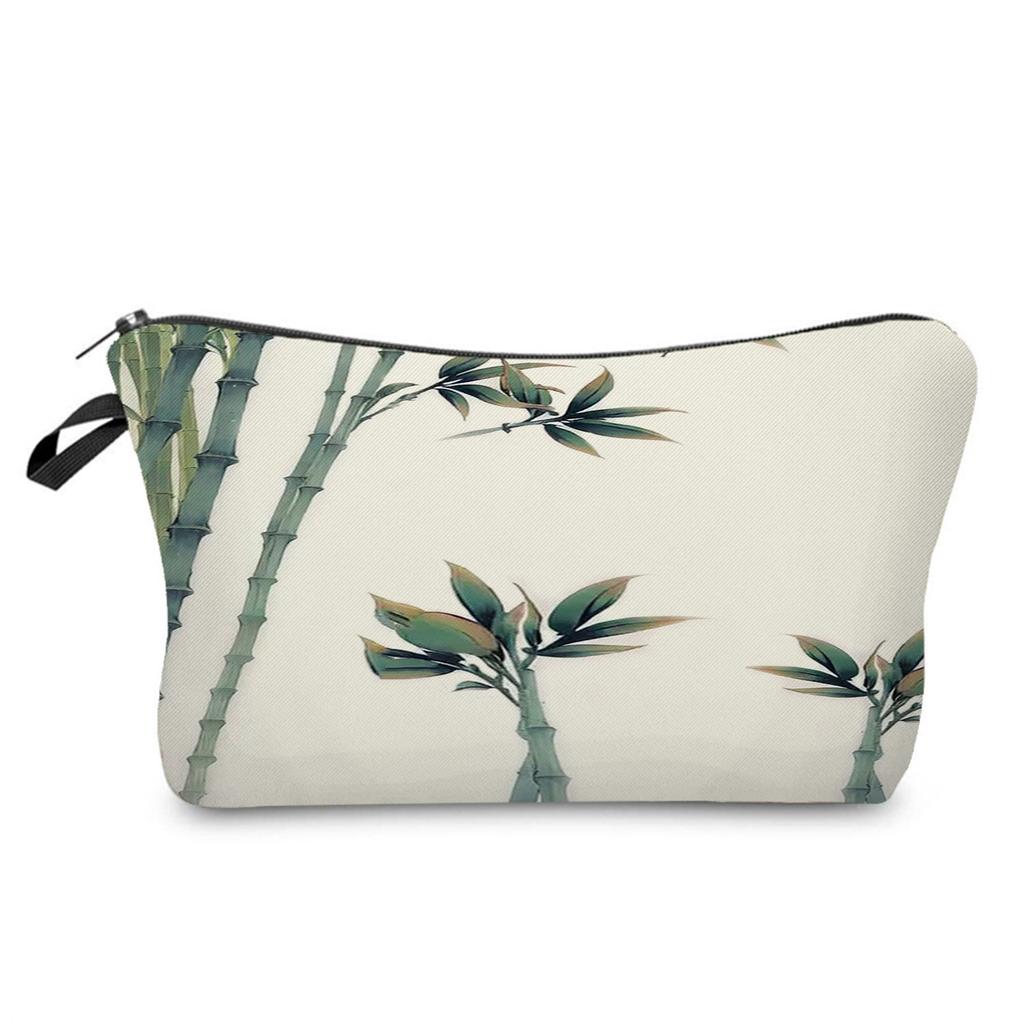 Women Bamboo grove Print Cosmetic Bag Toiletries Organize Travel Storage Case 6888
