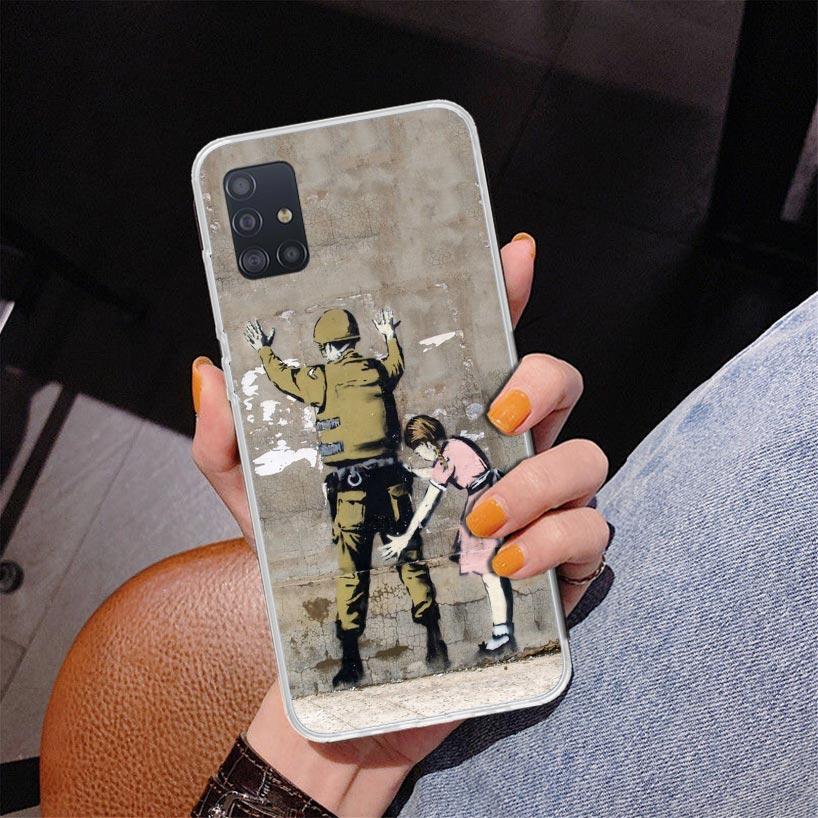Street Art Banksy Graffiti Phone Case For Samsung Galaxy A52 A32 A22 A12 A51 A31 A50S A30S A20S A10S Note 20 Ultra 10 Plus S10 A