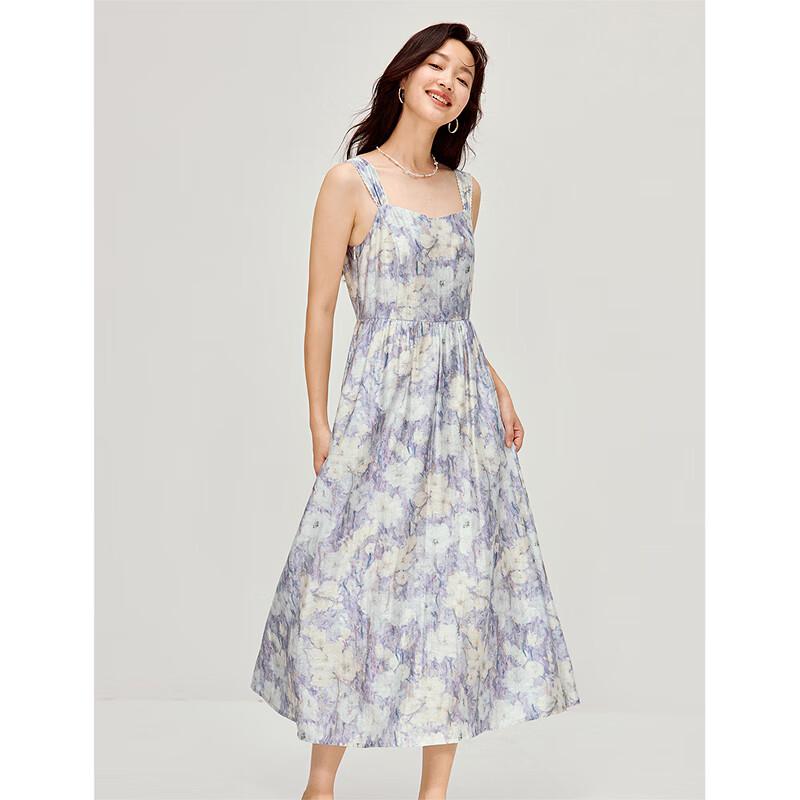 INMAN Women's Lyocell Tie-Dye Print Camisole Dress