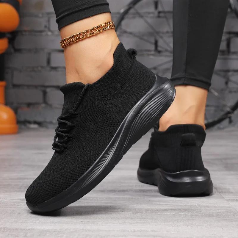 Breathable Mesh Women Sports Shoes Lightweight Socks Sneakers Ladies Soft Anti-slip Sole Casual Trainers for Walking Running