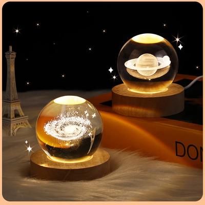 Astronomy Crystal Lights Glowing Planetary Galaxy Astronaut Ball Night Lights Bedside Light Ramadan Decoration Mood Light