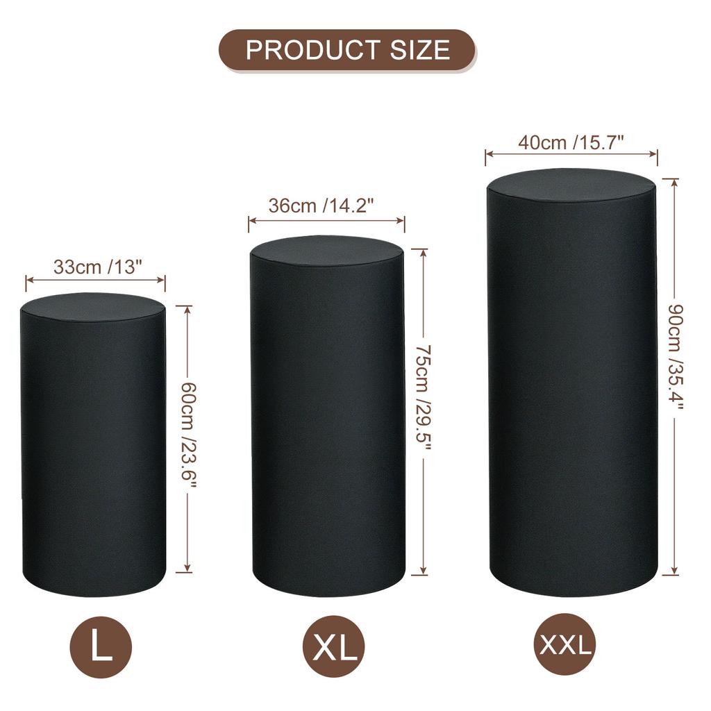 3/5pcs Plinth Stand Cover Elastic Pedestal Column Cylinder Covers Cylinder Spandex Stand Covers for Birthday Wedding Decoration