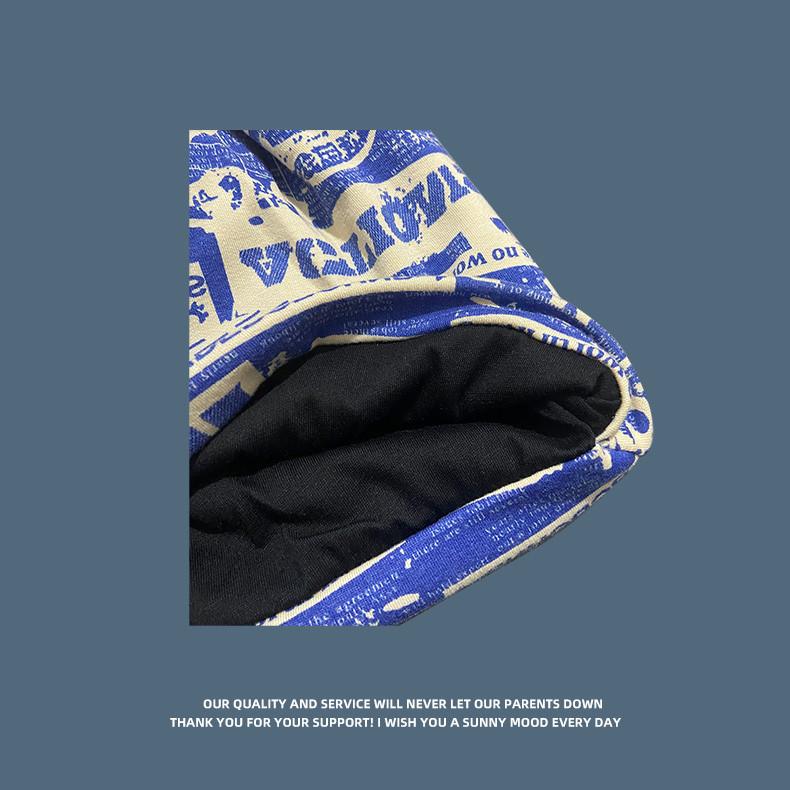 American street hip-hop beanie hat for women, trendy and unique retro printed slouchy hat, lazy European and American cold weather hat