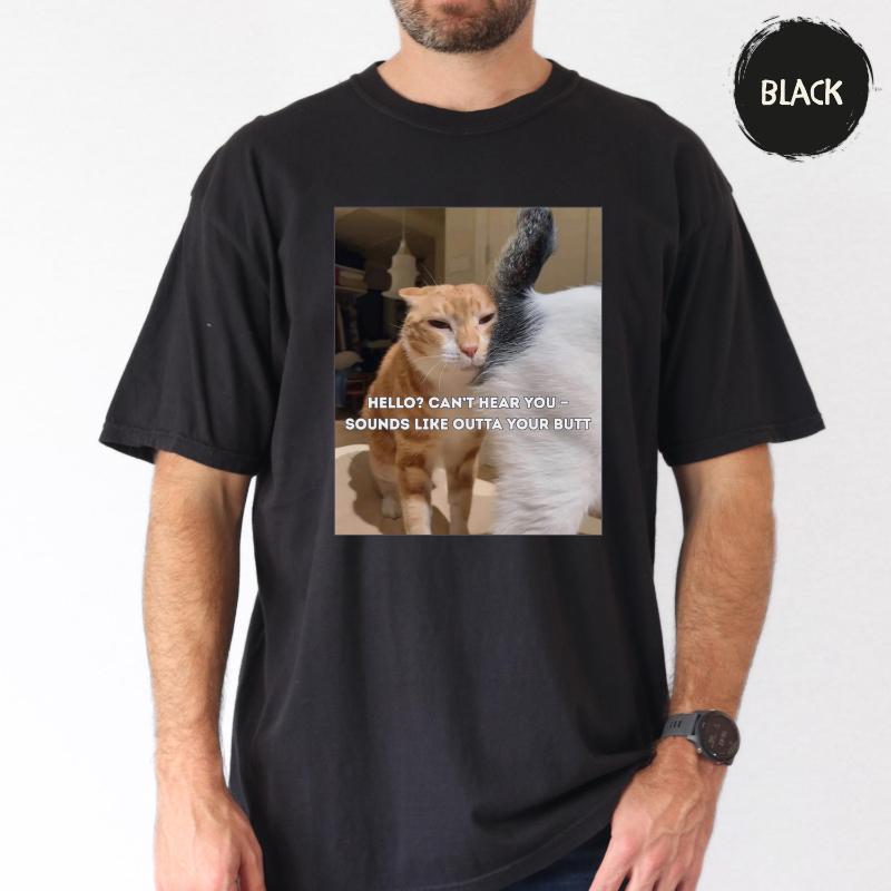 Baumwolle T-Shirt Sommer Amerikanischer Stil Y2K Sommer Gothic Lustiges T-Shirt Viral Humor T-Shirt Katze Meme Grafik-T-Shirt Coole Ästhetik Katze