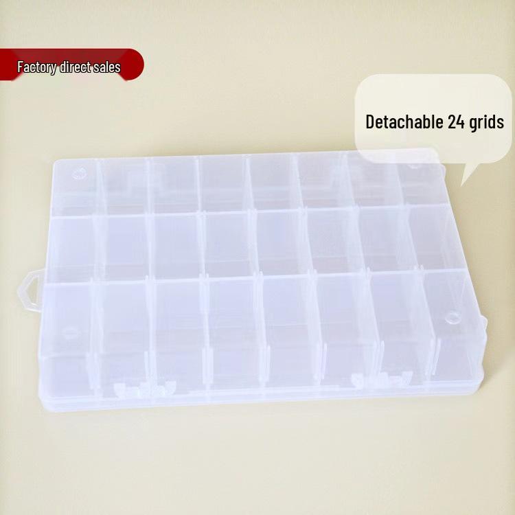 Transparent DIY Jewelry Organizer with Removable Storage Box and Loose Beads Compartment