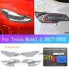 For Tesla Model 3 2017- Auto Headlight Black Taill Cover Film Front Light Taillight TPU Transparent Armored Protective Films