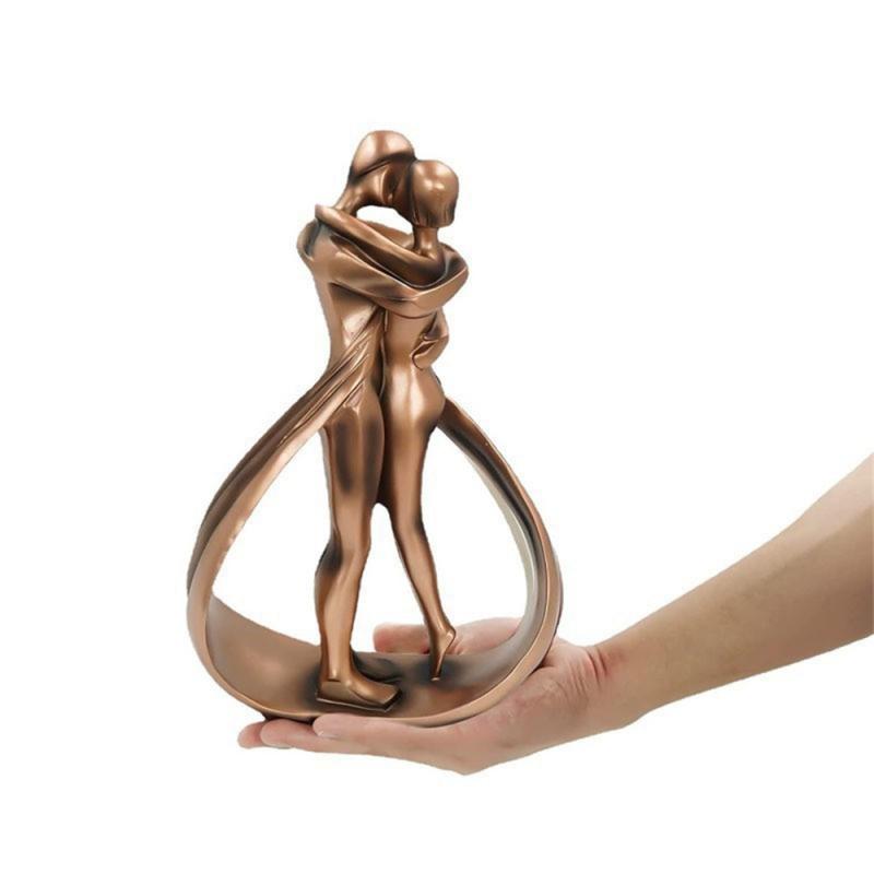 Pár Živicová Socha Soška Výročie Romantická Figúrka Milenca Ornament Dekorácia Darčeky 25. Objatie Figúrka Remeslá Abstraktný Bozk