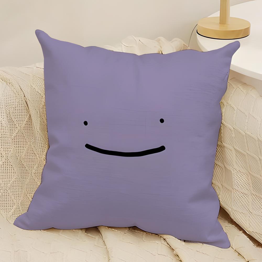 Fun Emoji Print Pillow Case Natural Linen DoubleSided Printing Sofa Home Decor Cushion Cover