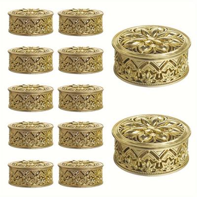 12 Hohl ausgehöhlte goldbeschichtete Süßigkeitenboxen, Nachfüllbare Aroma-Boxen, Kreative Geburtstagsparty-Dekoration Süßigkeitsgläser