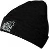 Wolf Embroidered Knit Beanie Unisex Warm Winter Hat Street Style Animal Element