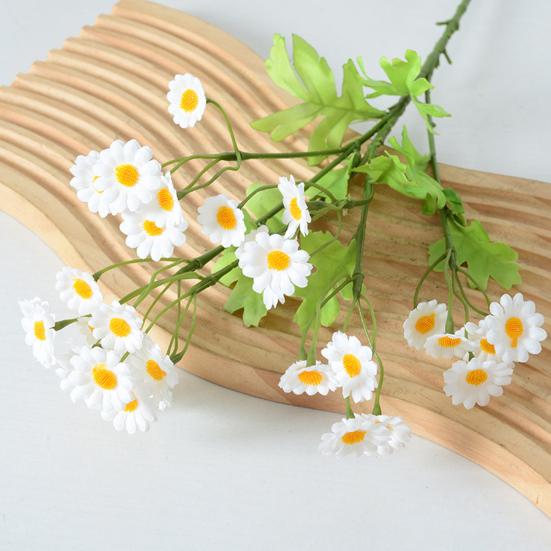 Artificial Flowers 30 Heads Silk Cloth Chamomile Stems Pastoral Style Fake Flowers Wall Wedding Decor Photo Props