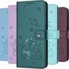 Cute Cats Flip Phone Case for Xiaomi Mi Poco M3 M2 M4 M5 M5S M7 M8 X5 X6 X7 X8 Pro 5G Cash Wallet Card Slots Stand Coque