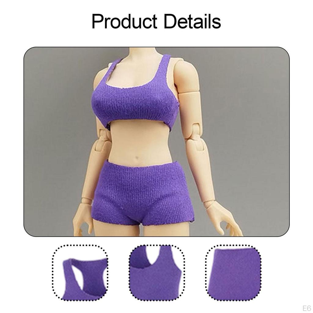 Sportweste Shorts Set im Maßstab 1/12 für Figurenkörper Miniatur BH und trendig beweglich