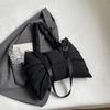Nylon Puffer Shoulder Bag Women Bowknot Tote Bag Adjustable Strap Female Handbags Purse Causal Crossbody Messenger Bag